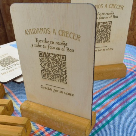 Carteles QR Madera Restaurante