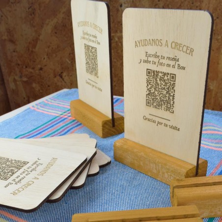 Carteles QR Madera Restaurante