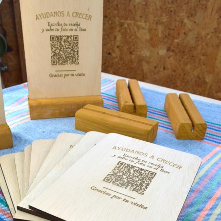 Carteles QR Madera Restaurante