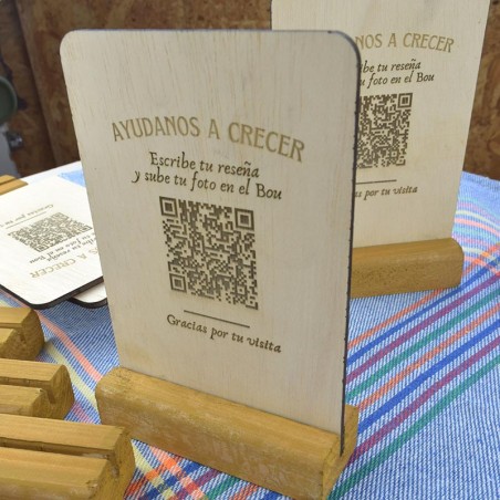 Carteles QR Madera Restaurante