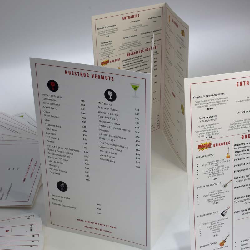 Carta Menu Restaurante A3