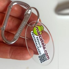 LLAVERO OVAL MOSQUETON  personalizado (3 U. min.)