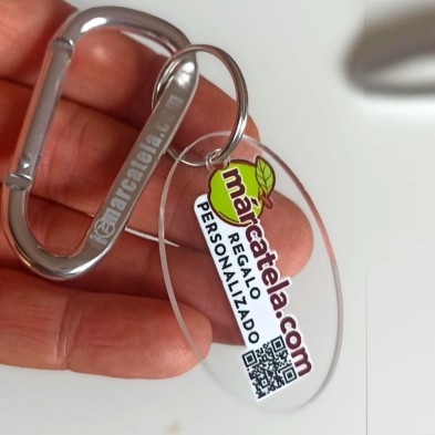 LLAVERO OVAL MOSQUETON  personalizado (3 U. min.)