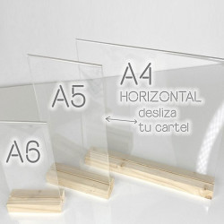 Portamenús de Sobremesa Madera y Metacrilato | Personalizable