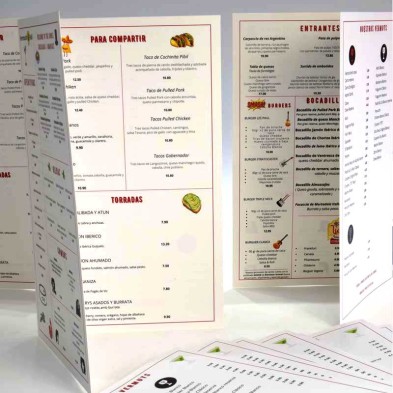 Carta Menu Restaurante A3