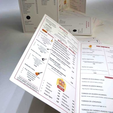 Carta Menu Restaurante A3