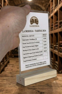 Portamenús de Sobremesa Madera y Metacrilato | Personalizable